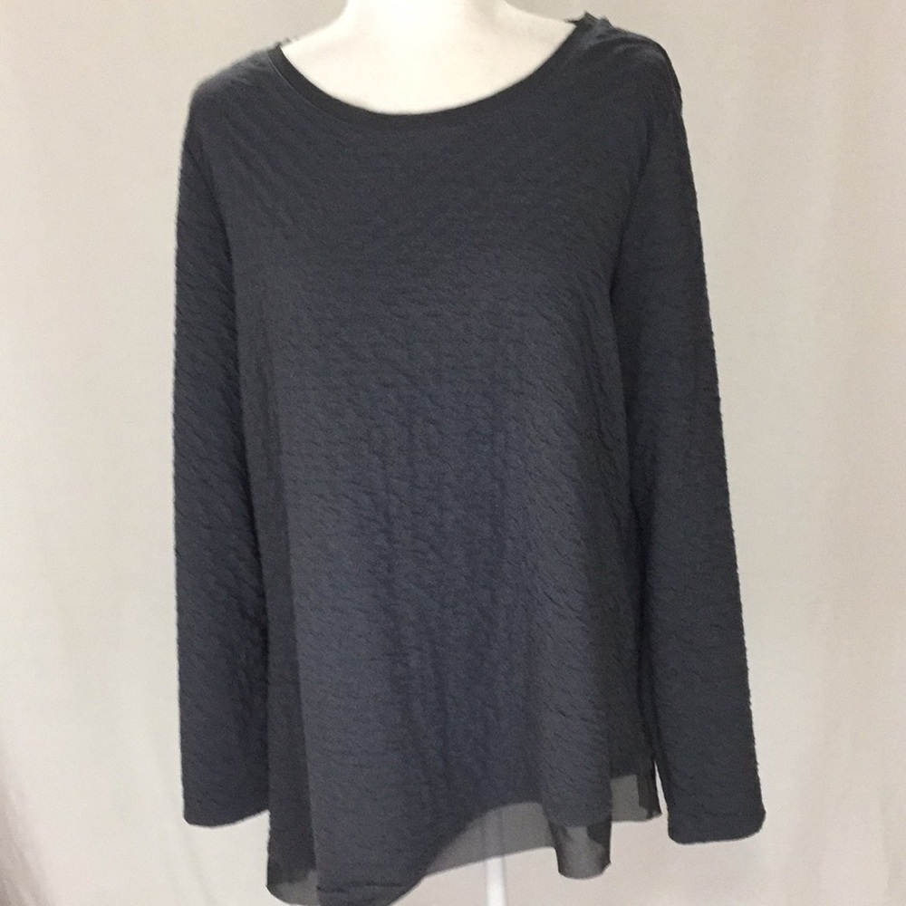 Simply Vera by Vera Wang Gray Textured Top XL